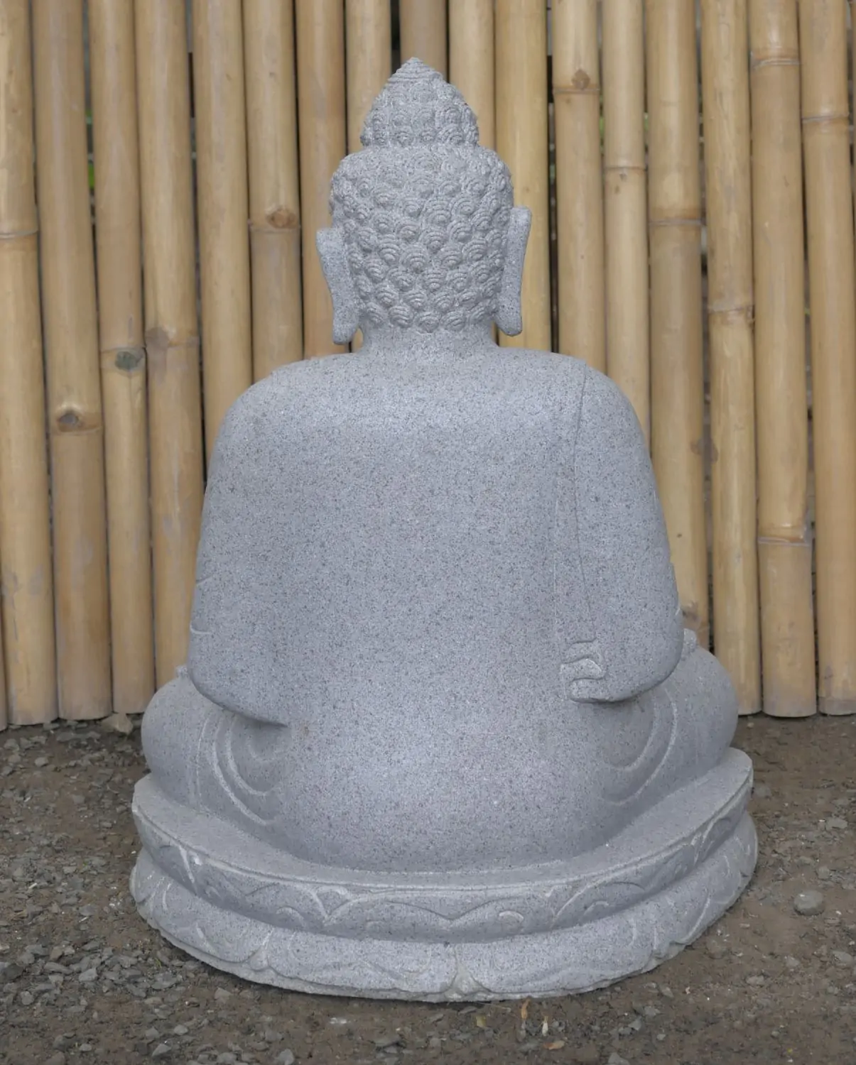  Product image 4 of the product “Seated Buddha made of Riverstone in Dhyana position - gesture of meditation, H.62 cm, natural. ”